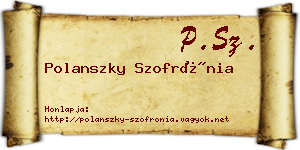 Polanszky Szofrónia névjegykártya